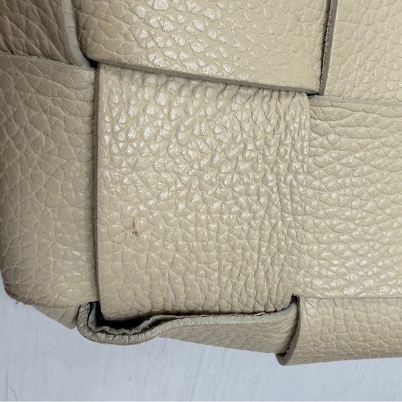 Anna Paola Leather Basketweave Zip Top Brit Shoulder Bag Made in Italy - Picture 9 of 16